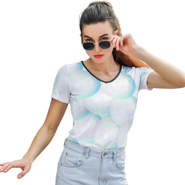 women's t-shirt bubble t shirt street wear simple ladies short sleeve graphic o neck polyester tshirt, White
women's t-shirt bubble t shirt street wear simple ladies short sleeve graphic o neck polyester tshirt, White