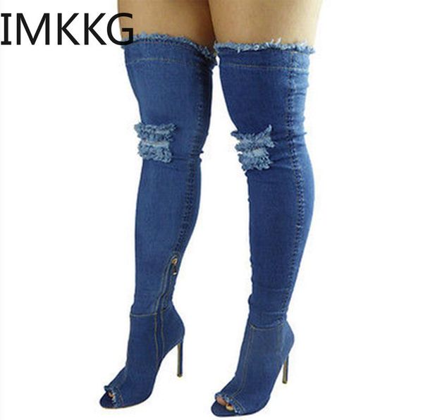 boots 2021 fashion women high heels spring autumn peep toe over the knee tight stiletto jeans, Black
boots 2021 fashion women high heels spring autumn peep toe over the knee tight stiletto jeans, Black