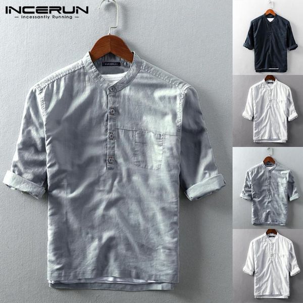 summer men casual shirt solid half sleeve streetwear stand collar brand blouse 2021 cotton basic camisas harajuku s-5xl incerun men's s, White;black
summer men casual shirt solid half sleeve streetwear stand collar brand blouse 2021 cotton basic camisas harajuku s-5xl incerun men's s, White;black