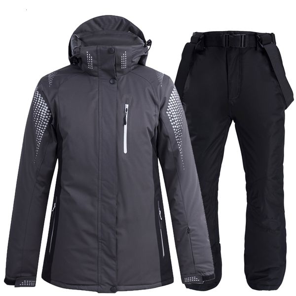 -30c grey colors women men snow suit wear board clothing winter waterproof windproof warm skiing jacket + bibs pant
-30c grey colors women men snow suit wear board clothing winter waterproof windproof warm skiing jacket + bibs pant