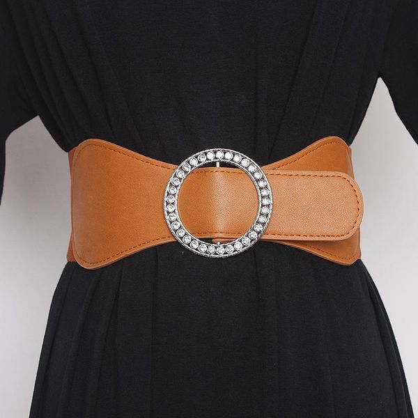 belts women's runway fashion diamonds buckle elastic pu cummerbunds female dress corsets waistband decoration wide belt tb1817, Black;brown
belts women's runway fashion diamonds buckle elastic pu cummerbunds female dress corsets waistband decoration wide belt tb1817, Black;brown