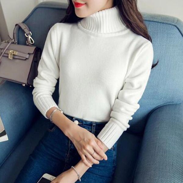 women's sweaters 2021 autumn winter women pullovers long sleeve high collar leisure loose knitted cc654, White;black
women's sweaters 2021 autumn winter women pullovers long sleeve high collar leisure loose knitted cc654, White;black