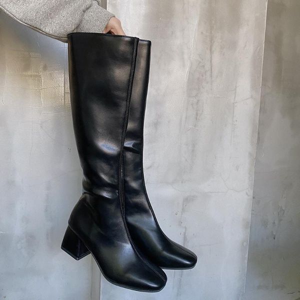 boots women long knee high ladies booties shoes block low heel soft pu leather zipper fashion autumn botas de mujer, Black
boots women long knee high ladies booties shoes block low heel soft pu leather zipper fashion autumn botas de mujer, Black