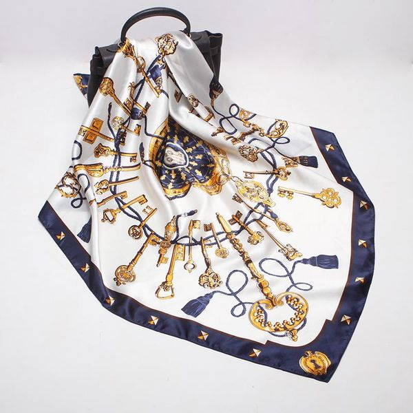 scarves women 90*90cm silk scarf square foulard lady's neck hair design printed head kerchief fashion girl scarfs, Blue;gray
scarves women 90*90cm silk scarf square foulard lady's neck hair design printed head kerchief fashion girl scarfs, Blue;gray