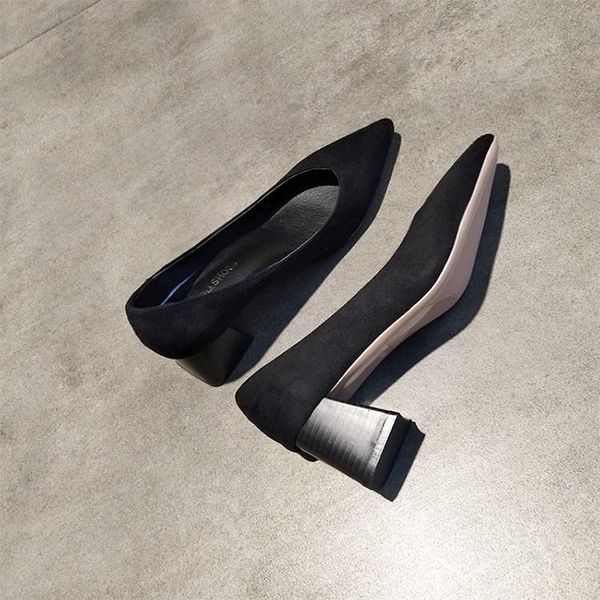 dress shoes eoeodoit women chunky heel pointed toe slip on office lady work flock pumps spring autumn, Black
dress shoes eoeodoit women chunky heel pointed toe slip on office lady work flock pumps spring autumn, Black