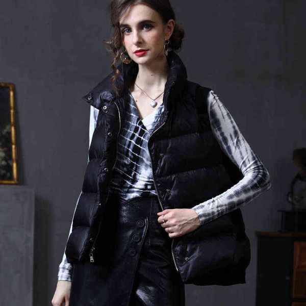 waistcoat design sense 2021 winter fashion women's wear thickened down et vest, Black;white
waistcoat design sense 2021 winter fashion women's wear thickened down et vest, Black;white