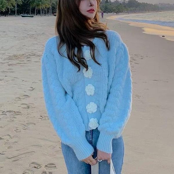 women's jackets winter outing casual cardigan coat women korean floral button designer knitted kawaii female autumn blue sweet sweater, Black;brown
women's jackets winter outing casual cardigan coat women korean floral button designer knitted kawaii female autumn blue sweet sweater, Black;brown