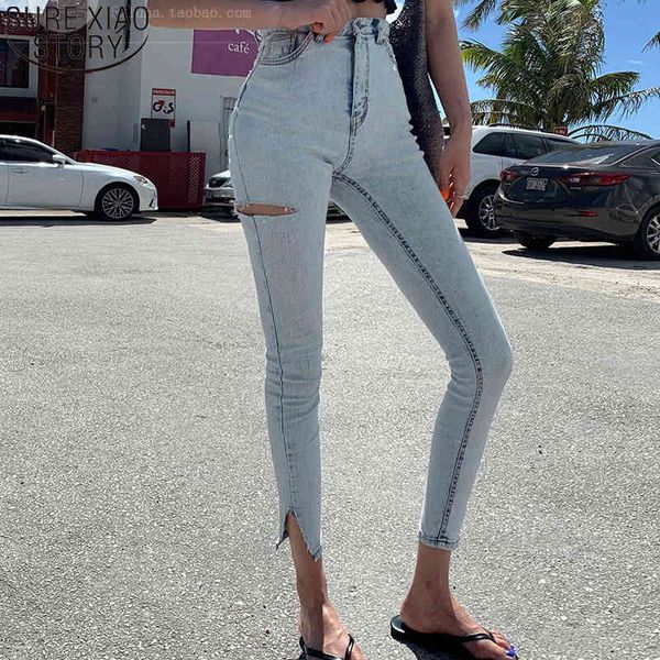 streetwear light blue high waist stretch skinny pants split ripped hole pencil jeans women trousers 10397 210417
streetwear light blue high waist stretch skinny pants split ripped hole pencil jeans women trousers 10397 210417