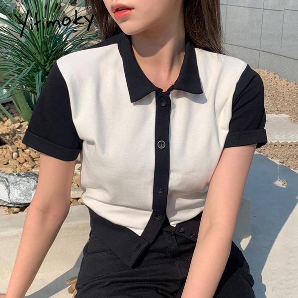 women's knits & tees yitimoky vintage cardigan women turn-down collar black white spliced contrase color summer single breasted slim kn
women's knits & tees yitimoky vintage cardigan women turn-down collar black white spliced contrase color summer single breasted slim kn