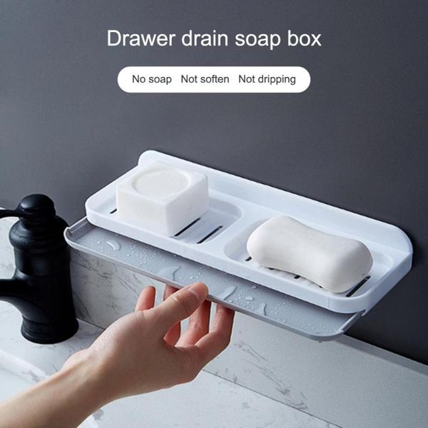 double grid drawer design wall mounted soap dish drain box bathroom shower holder tray storage rack shelf dishes
double grid drawer design wall mounted soap dish drain box bathroom shower holder tray storage rack shelf dishes