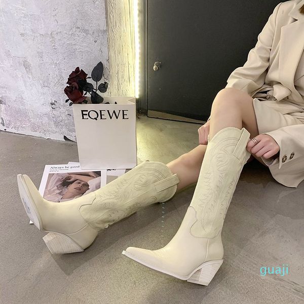 women cowboy boots pointed toe women's shoes embossing pu leather shoes knee-high boots chunky wedges shoes, Black
women cowboy boots pointed toe women's shoes embossing pu leather shoes knee-high boots chunky wedges shoes, Black