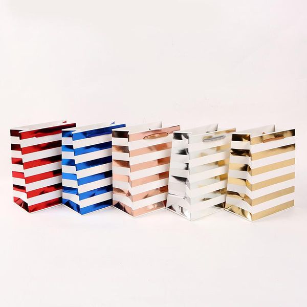 gift wrap 12pcs small paper bag with handle red gold silver stripe bags blue wedding favor for packaging
gift wrap 12pcs small paper bag with handle red gold silver stripe bags blue wedding favor for packaging