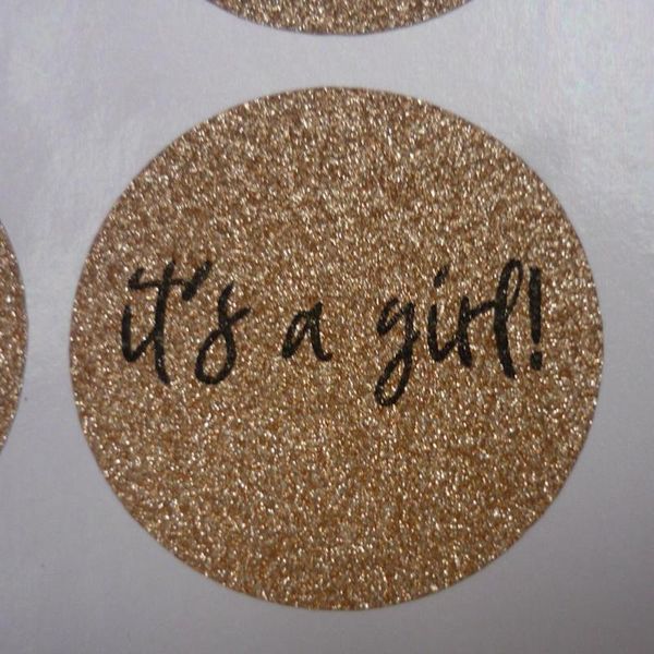 gift wrap it's a girl rose gold glitter classic round sticker with customized texts or logo
gift wrap it's a girl rose gold glitter classic round sticker with customized texts or logo
