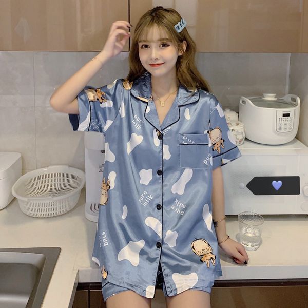 women's sleepwear silk pjs ladies short sleeves satin set womens home clothing suit sweet pyjamas elegant pajamas sets r9kc, Black;red
women's sleepwear silk pjs ladies short sleeves satin set womens home clothing suit sweet pyjamas elegant pajamas sets r9kc, Black;red