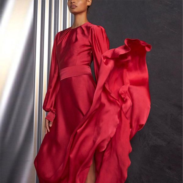 casual dresses french open back dress temperament goddess red women banquet, Black;gray
casual dresses french open back dress temperament goddess red women banquet, Black;gray