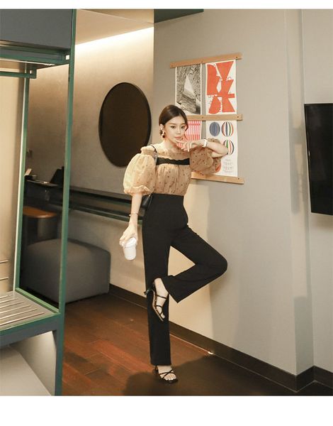 women's two piece pants korean version 2021 summer new office piece set show thin waist pencil lantern sleeve screen printed slash, White
women's two piece pants korean version 2021 summer new office piece set show thin waist pencil lantern sleeve screen printed slash, White