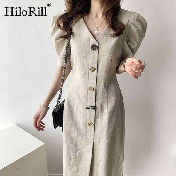 women elegant v neck long midi dress fashion puff short sleeve button ladies office casual es with belt 210508, Black;gray
women elegant v neck long midi dress fashion puff short sleeve button ladies office casual es with belt 210508, Black;gray