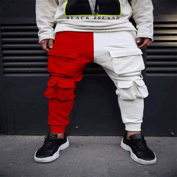 men's pants fashion high street hip hop men cargo casual patchwork multi-pocket sweatpant mens clothing spring autumn trousers, Black
men's pants fashion high street hip hop men cargo casual patchwork multi-pocket sweatpant mens clothing spring autumn trousers, Black