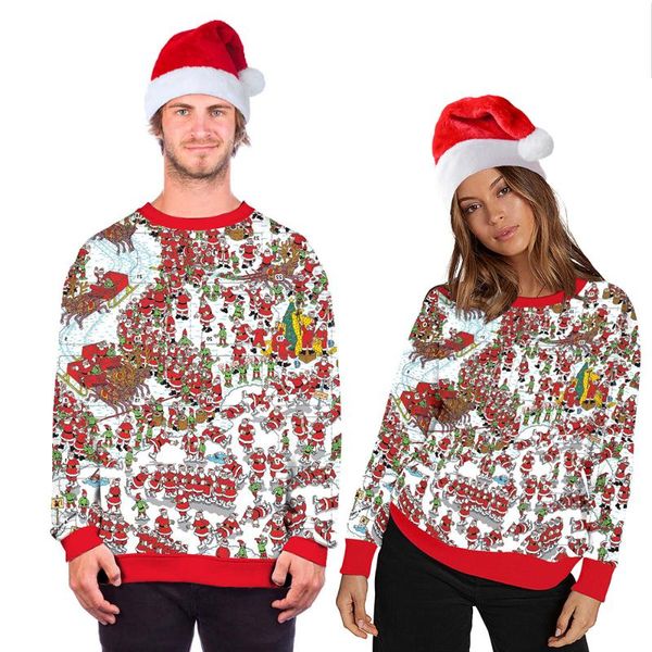 men's sweaters christmas man ugly 3d novely funny santa claus printed casual loose jumper couples sweatshirts pullovers, White;black
men's sweaters christmas man ugly 3d novely funny santa claus printed casual loose jumper couples sweatshirts pullovers, White;black