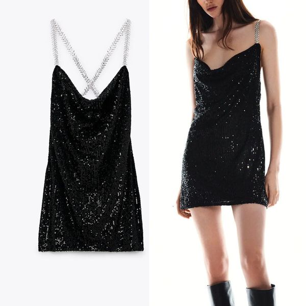 dresses jewel applique straps sequin mini women backless evening club es female fashion short party, Black;gray
dresses jewel applique straps sequin mini women backless evening club es female fashion short party, Black;gray