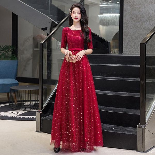 ethnic clothing burgundy floor length cheongsam garment sleeves o-neck qipao sequins charming pleated maxi dress gown bowknot sashes vestido, Red
ethnic clothing burgundy floor length cheongsam garment sleeves o-neck qipao sequins charming pleated maxi dress gown bowknot sashes vestido, Red