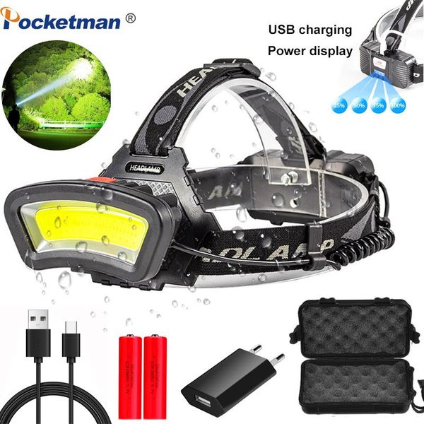 wide angle cob headlamp usb rechargeable headlight 500m long lighting distance head lamp light lantern use 2*18650 headlamps
wide angle cob headlamp usb rechargeable headlight 500m long lighting distance head lamp light lantern use 2*18650 headlamps