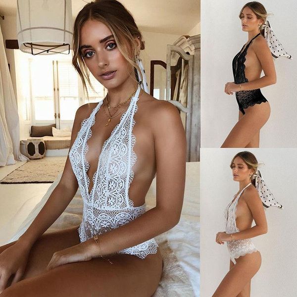women's shapers deep v perspective hanging neck embroidery bodysuit body slimmer open back women onesies underwear, Black;white
women's shapers deep v perspective hanging neck embroidery bodysuit body slimmer open back women onesies underwear, Black;white