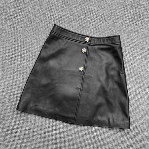 skirts arrival crystal designer button leather sheep genuine high-rise to-line skirt c629, Black
skirts arrival crystal designer button leather sheep genuine high-rise to-line skirt c629, Black