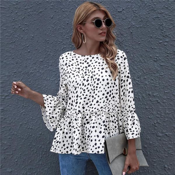 women's blouses & shirts autumn women blouse lady chic and loose o-neck long-sleeved chiffon christmas female ladies, White
women's blouses & shirts autumn women blouse lady chic and loose o-neck long-sleeved chiffon christmas female ladies, White
