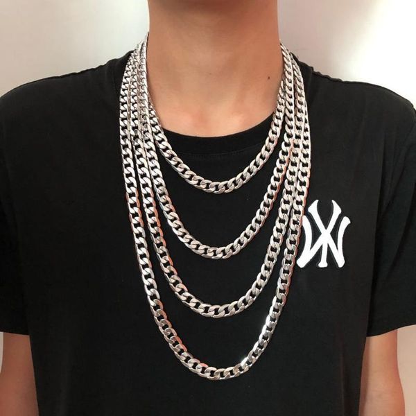 chains basic punk stainless steel necklace for men women curb cuban link chain chokers vintage black gold tone solid metal, Silver
chains basic punk stainless steel necklace for men women curb cuban link chain chokers vintage black gold tone solid metal, Silver