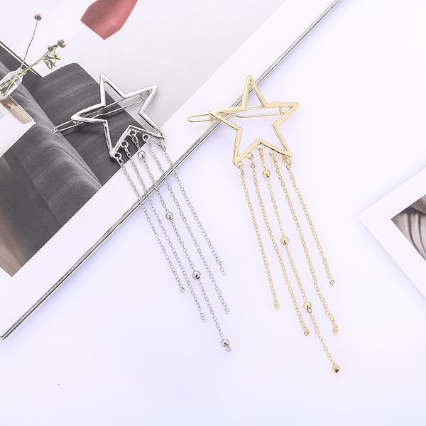 hairstyle fashion metal pentagram headdress creative geometry star moon tassel hairpin, Golden;silver
hairstyle fashion metal pentagram headdress creative geometry star moon tassel hairpin, Golden;silver