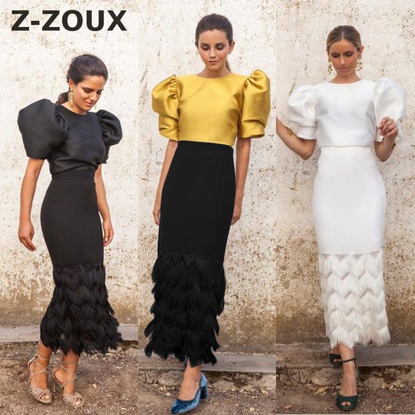 women set skirt retro puff sleeve shirt high waist tasse long two piece fashion 210524, White
women set skirt retro puff sleeve shirt high waist tasse long two piece fashion 210524, White