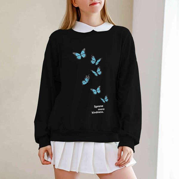 women hoodie korean fashion sweatshirt butterfly graphic for girls cotton aesthetic pullover cute clothing long sleeve loose top, Black
women hoodie korean fashion sweatshirt butterfly graphic for girls cotton aesthetic pullover cute clothing long sleeve loose top, Black