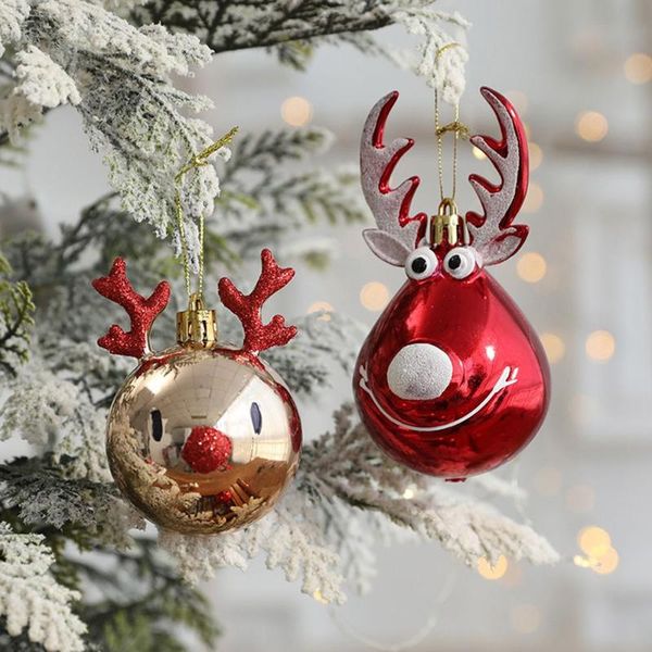 christmas decorations 2pcs tree ornaments pendant plastic red elks diameter balls