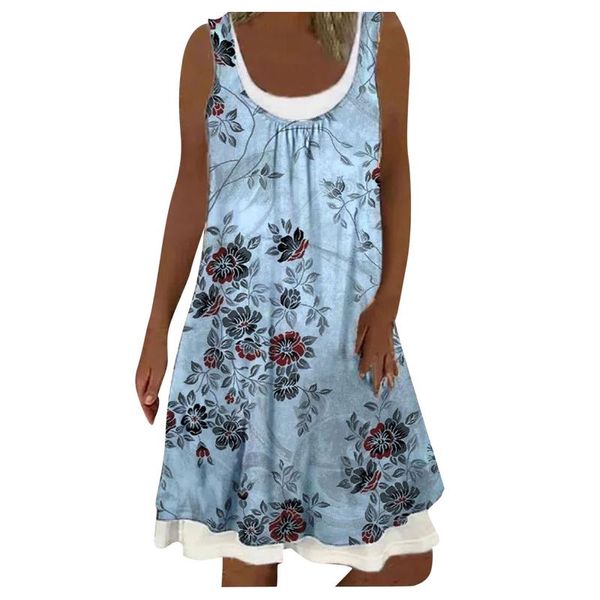 casual dresses floral print women slim fit mini dress summer sleeveless round neck style large size loose vestido #t1g, Black;gray
casual dresses floral print women slim fit mini dress summer sleeveless round neck style large size loose vestido #t1g, Black;gray