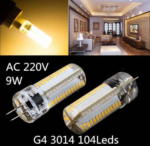 bulbs super bright white cold warm 360degree 110v 220v 104 smd 3014 g4 led 9w bulb 5pcs/lot
bulbs super bright white cold warm 360degree 110v 220v 104 smd 3014 g4 led 9w bulb 5pcs/lot