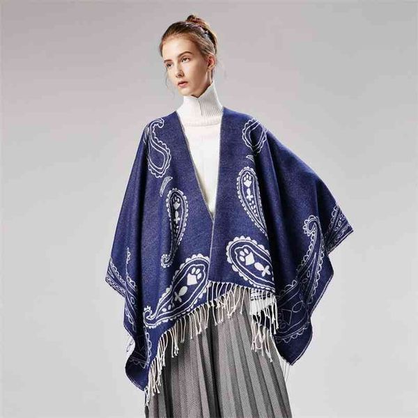 ladies autumn and winter imitation cashmere tassel cashew flower classic ethnic style shawl positive negative cape 210427, White;black
ladies autumn and winter imitation cashmere tassel cashew flower classic ethnic style shawl positive negative cape 210427, White;black
