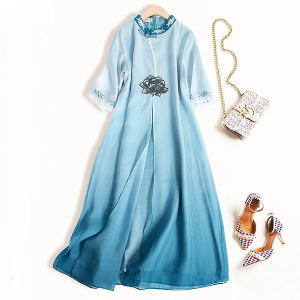 luxury casual dresses 2021 medium sleeve embroidered silk artistic temperament gradient improved cheongsam drs female 0568, Black;gray
luxury casual dresses 2021 medium sleeve embroidered silk artistic temperament gradient improved cheongsam drs female 0568, Black;gray