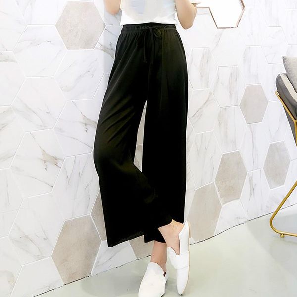 women's pants & capris summer elastic thin black trousers ice silk girls cute sweet slim wide leg casual large size loose women drawstr, Black;white
women's pants & capris summer elastic thin black trousers ice silk girls cute sweet slim wide leg casual large size loose women drawstr, Black;white