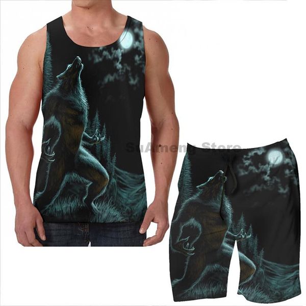 men's tracksuits summer funny print men tank women howl of the werewolf beach shorts sets fitness vest, Gray
men's tracksuits summer funny print men tank women howl of the werewolf beach shorts sets fitness vest, Gray