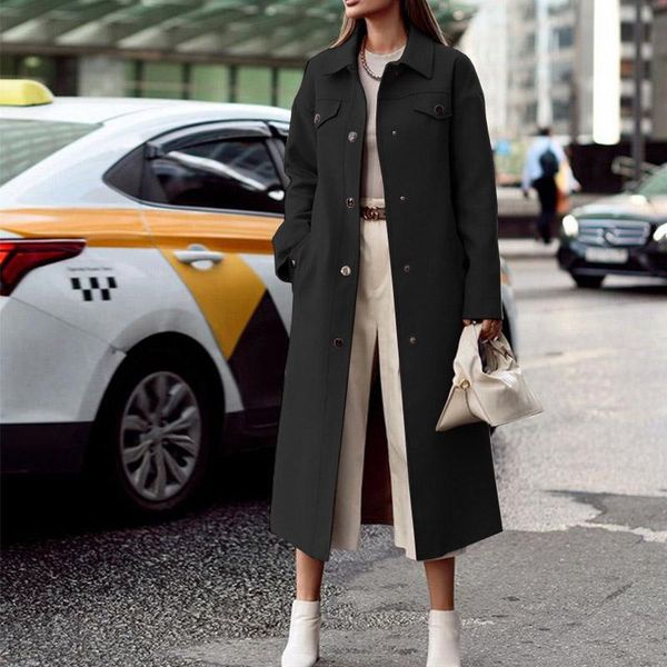 women's wool & blends autumn 2022 spring elegant turn-down collar button slim jacket long sleeve women cardigan coats solid slimple ov, Black
women's wool & blends autumn 2022 spring elegant turn-down collar button slim jacket long sleeve women cardigan coats solid slimple ov, Black