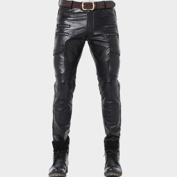 genuine men's profession motorcycle biker trousers male soft leather black pants protective gear 6d04
genuine men's profession motorcycle biker trousers male soft leather black pants protective gear 6d04