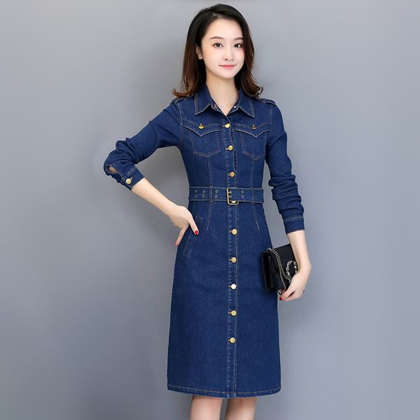 casual dresses s-3xl women mid-length denim spring autumn fashion blue long-sleeve adjustable waist slim cotton dress female 54lp, Black;gray
casual dresses s-3xl women mid-length denim spring autumn fashion blue long-sleeve adjustable waist slim cotton dress female 54lp, Black;gray