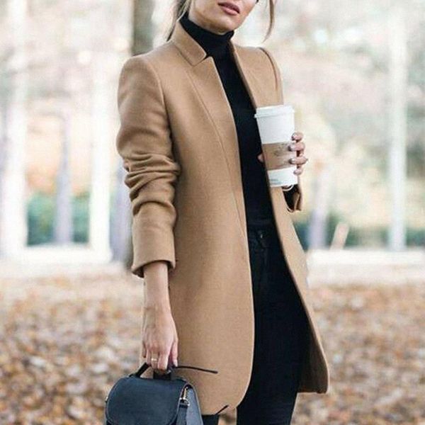 women's coat 2020 new autumn winter woolen trench slim long women's collar coat stand-up slim coat x1u0#, Black
women's coat 2020 new autumn winter woolen trench slim long women's collar coat stand-up slim coat x1u0#, Black
