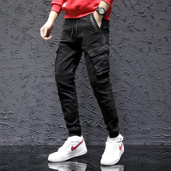 men's pants fashion autumn and winter cotton multiple bags hip hop long trousers cargo casual versatile straight harem, Black
men's pants fashion autumn and winter cotton multiple bags hip hop long trousers cargo casual versatile straight harem, Black