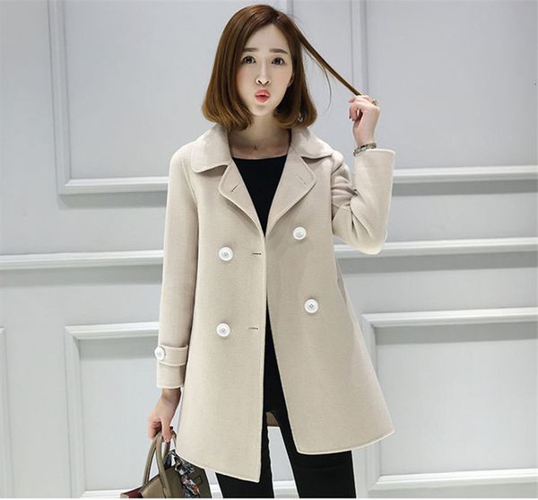 women's wool & blends fashion winter jacket long sleeve solid color double breasted slim women coats womens designers clothes, Black
women's wool & blends fashion winter jacket long sleeve solid color double breasted slim women coats womens designers clothes, Black