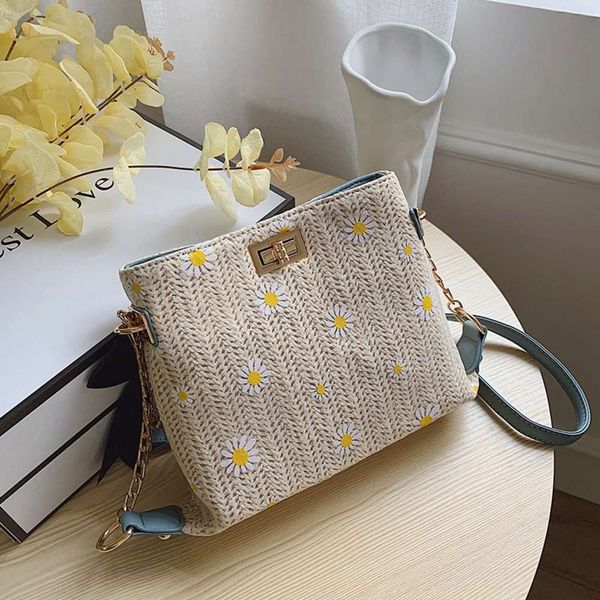 straw bag 2021 summer fashion lock single shoulder small daisy embroidered chain korean women's
straw bag 2021 summer fashion lock single shoulder small daisy embroidered chain korean women's