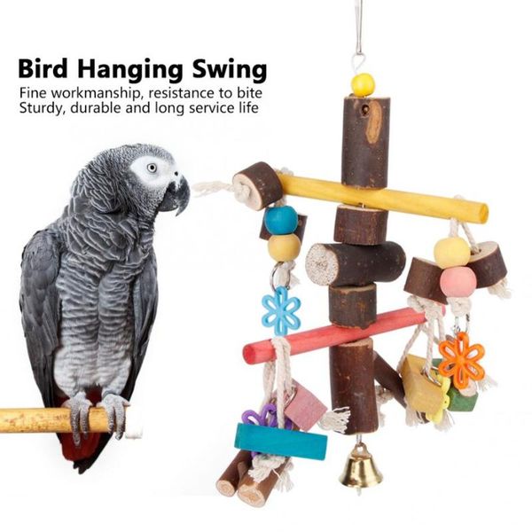 other bird supplies cage accessory wood cotton rope swing hanging pet parrot bite chewing toy with hook 
other bird supplies cage accessory wood cotton rope swing hanging pet parrot bite chewing toy with hook
