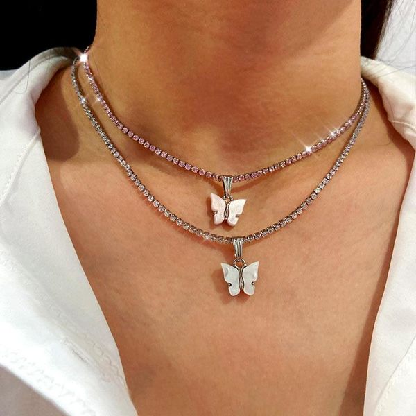 korean fashion butterfly pendant necklace for women cute charm gold silver color tennis chain chokers summer boho party jewelry, Golden;silver
korean fashion butterfly pendant necklace for women cute charm gold silver color tennis chain chokers summer boho party jewelry, Golden;silver