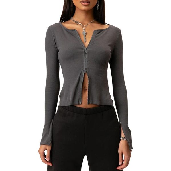 women's blouses & shirts zipper design solid color tight-fitting elastic shirt laides casual square neck for party club, White
women's blouses & shirts zipper design solid color tight-fitting elastic shirt laides casual square neck for party club, White
